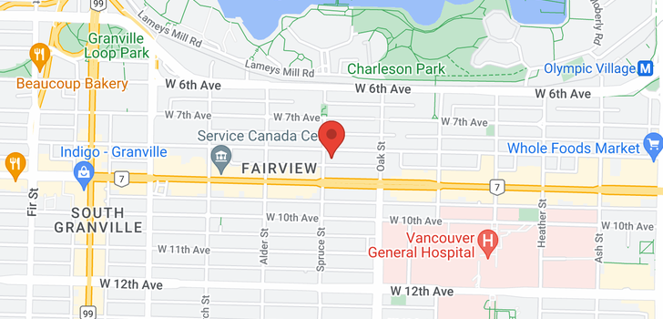 map of 304 1082 W 8TH AVENUE